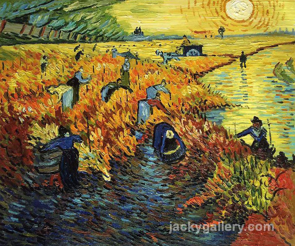 Red Vineyards at Arles II, Van Gogh painting